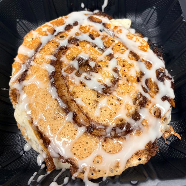 Cinnamon Roll Pancakes.